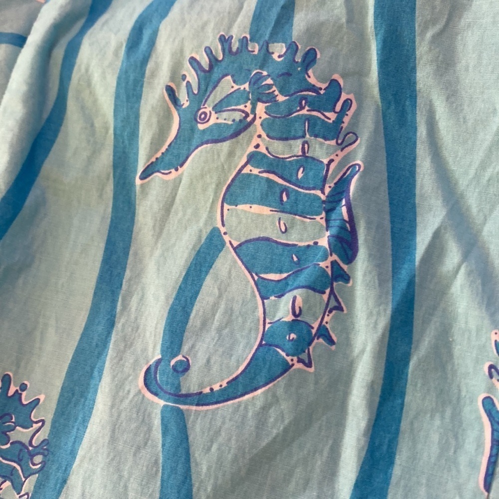 Lilly Pulitzer blue seahorse cropped cotton pants size 10 - Picture 2 of 6